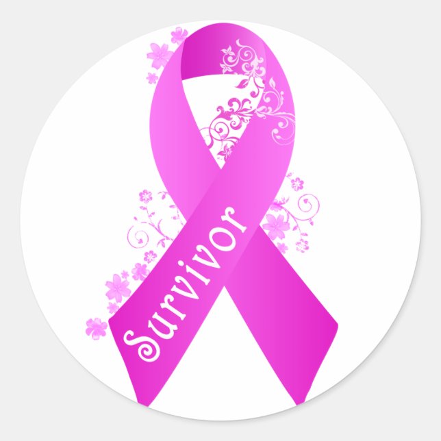 Breast Cancer Survivor Classic Round Sticker (Front)