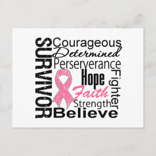 Breast Cancer Survivor Collage Postcard