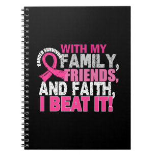 Breast Cancer Survivor Family Friends Faith Spiral Notebook
