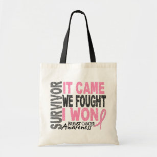 Breast Cancer Survivor It Came We Fought I Won Tote Bag