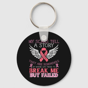 Breast Cancer Survivor My Scar Tell Story Awarenes Key Ring