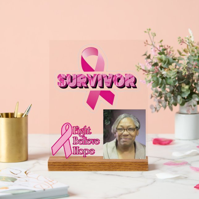 Breast Cancer Survivor Photo Acrylic Sign (Wedding)
