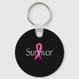 Breast Cancer Survivor Pink Ribbon Awareness Month Key Ring
