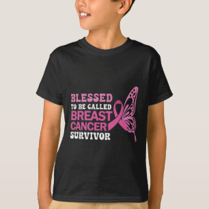 Breast Cancer Survivor Pink Ribbon Butterfly  T-Shirt