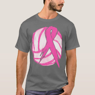 Breast Cancer Survivor Pink Ribbon Volleyball Awar T-Shirt