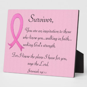 Breast Cancer Survivor Plaque with bible verse