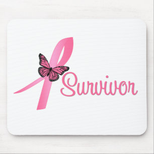 Breast Cancer Survivor Ribbon Mouse Pad