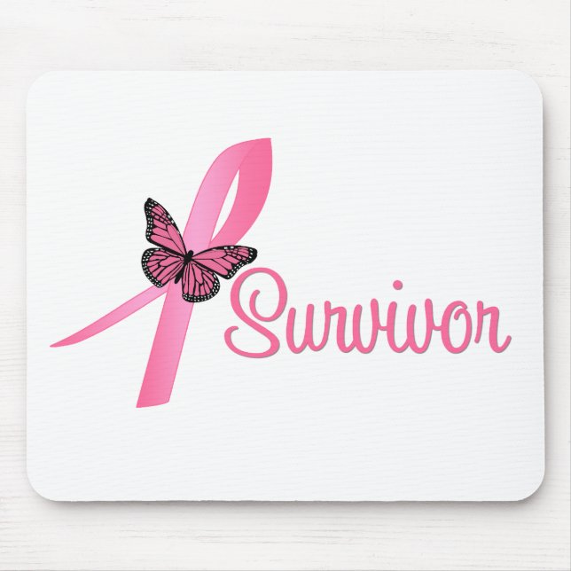 Breast Cancer Survivor Ribbon Mouse Pad (Front)