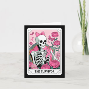 Breast Cancer Survivor Skeleton Tarot Floral  Card