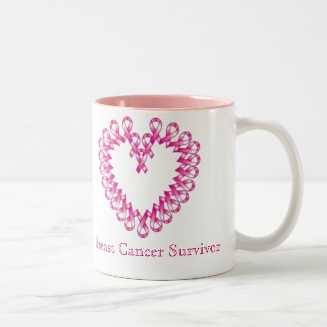 Breast Cancer Survivor Two-Tone Coffee Mug (Right)