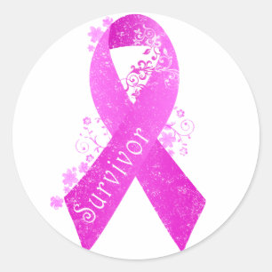 Breast Cancer Survivor Vintage Classic Round Sticker