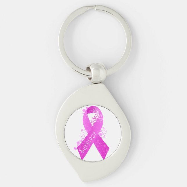 Breast Cancer Survivor Vintage Key Ring (Front)