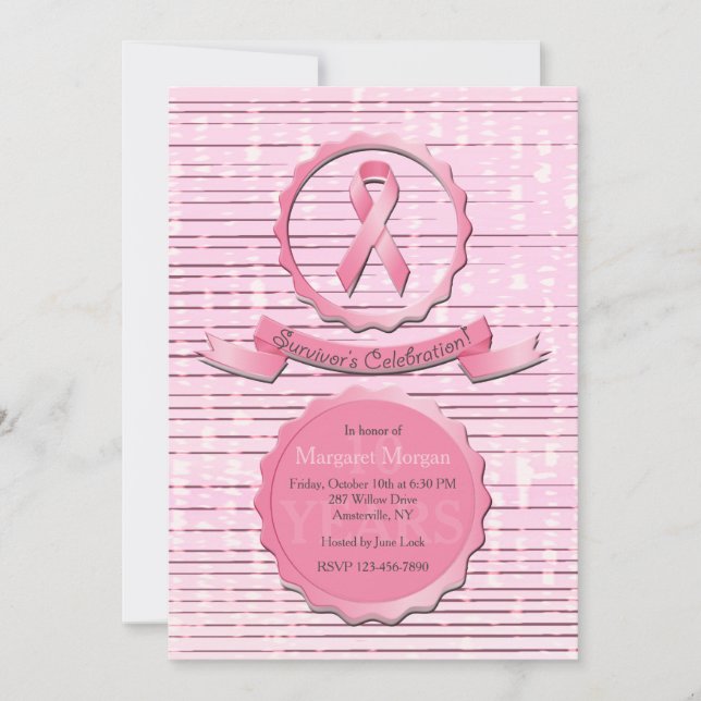 Breast Cancer Survivor's Celebration Invitation (Front)