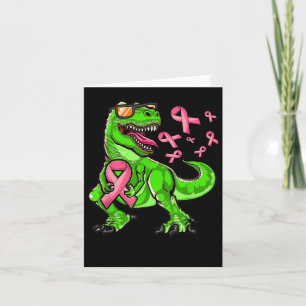 Breast Cancer T-rex Dinosaur, Boys Breast Cancer A Card