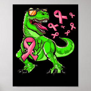 Breast Cancer T-Rex Dinosaur Boys Breast Cancer Poster