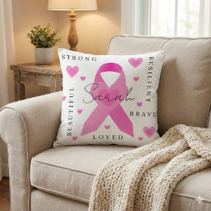 Breast Cancer Throw Pillow