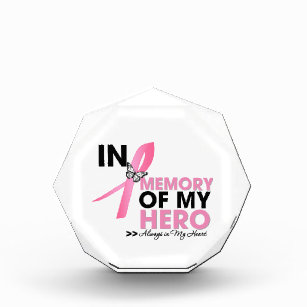 Breast Cancer Tribute In Memory of My Hero Acrylic Award