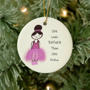 Breast Cancer Uplifting Customisable Christmas Ceramic Tree Decoration