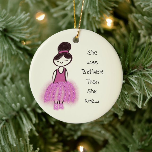 Breast Cancer Uplifting Customizable Christmas Ceramic Tree Decoration (Tree)