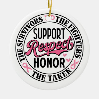 Breast Cancer Uplifting Quote Ceramic Tree Decoration
