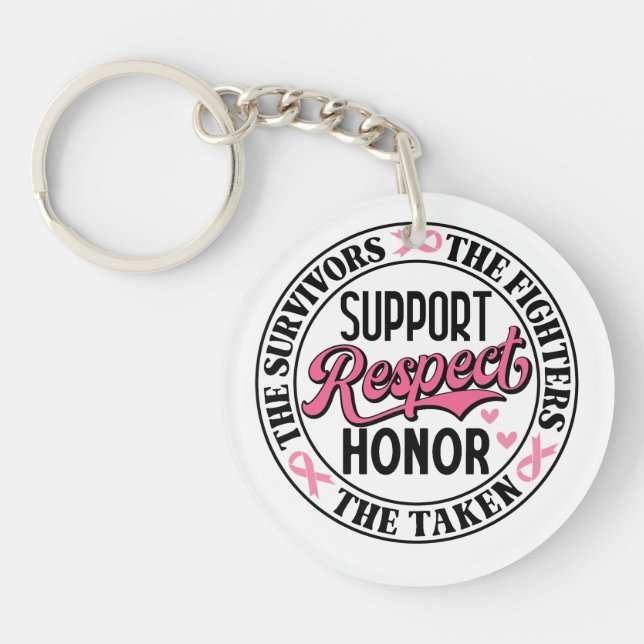 Breast Cancer Uplifting Quote Key Ring (Front)