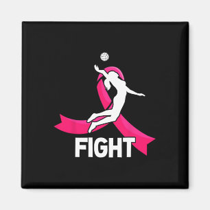 Breast Cancer Volleyball Pink Ribbon Awareness Wom Magnet