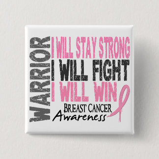 Breast Cancer Warrior 15 Cm Square Badge
