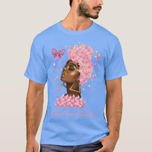 Breast Cancer Warrior Awareness Black Woman Queen  T-Shirt