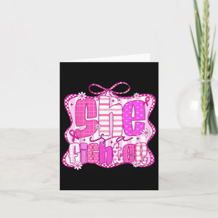 Breast Cancer Warrior Coquette Pink Ribbon She Is  Card