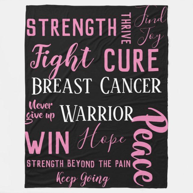 Breast Cancer Warrior (large) blanket (Front)