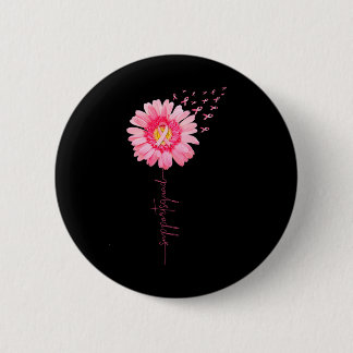Breast Cancer Warrior Support Squad Sunflower Pink 6 Cm Round Badge