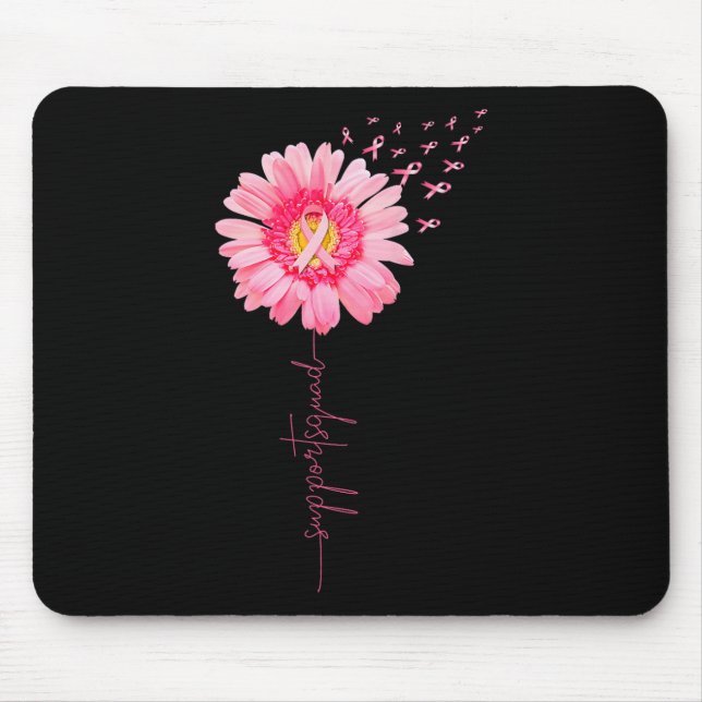 Breast Cancer Warrior Support Squad Sunflower Pink Mouse Pad (Front)