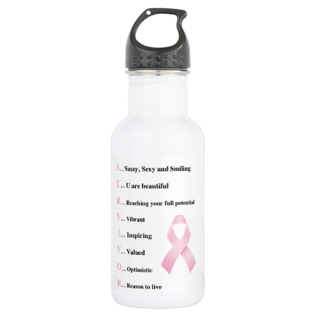 Breast Cancer Water Bottle (Front)