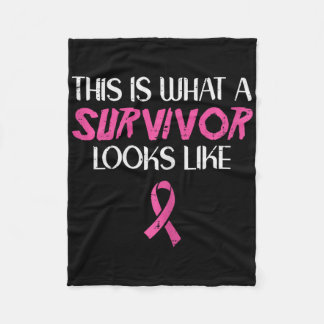 Breast Cancer What Survivor Look Like Awareness Ri Fleece Blanket