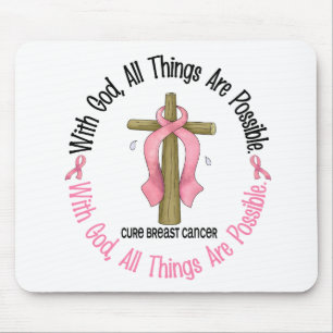 Breast Cancer WITH GOD CROSS 1 Mouse Pad