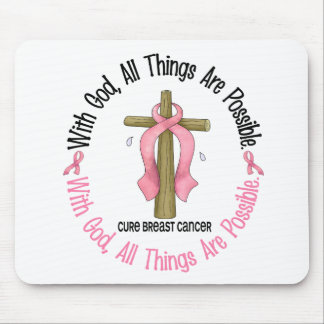 Breast Cancer WITH GOD CROSS 1 Mouse Pad