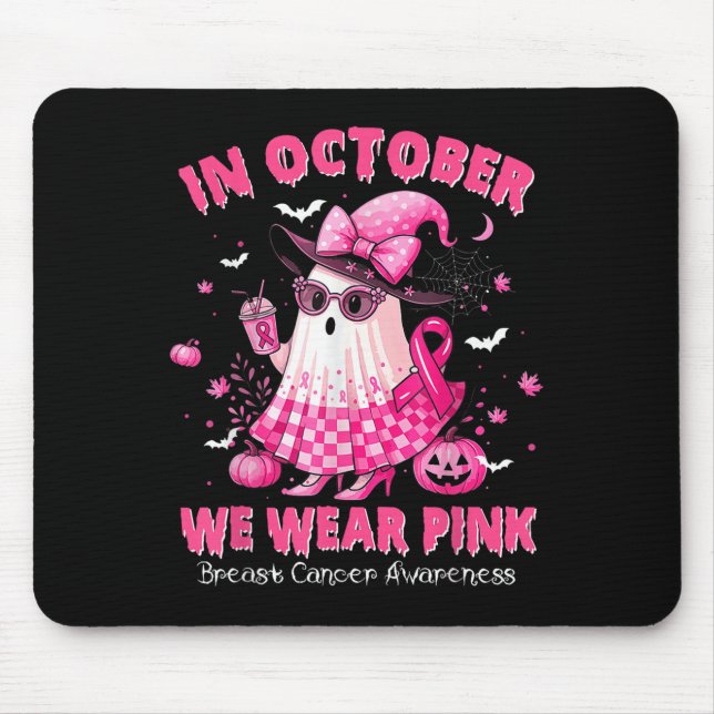 Breast Cancer Women Halloween In October We Wear P Mouse Pad (Front)