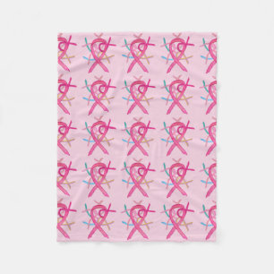 Breast Cancers Awareness Ribbons Fleece Blankets