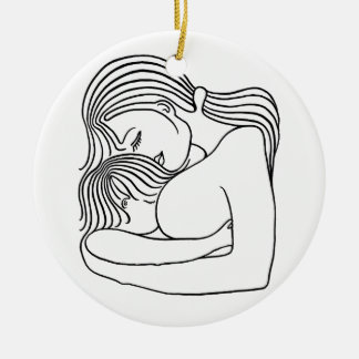 Breast-feeding Ceramic Tree Decoration