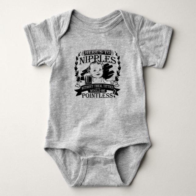 Breast Feeding Humour Baby Bodysuit (Front)