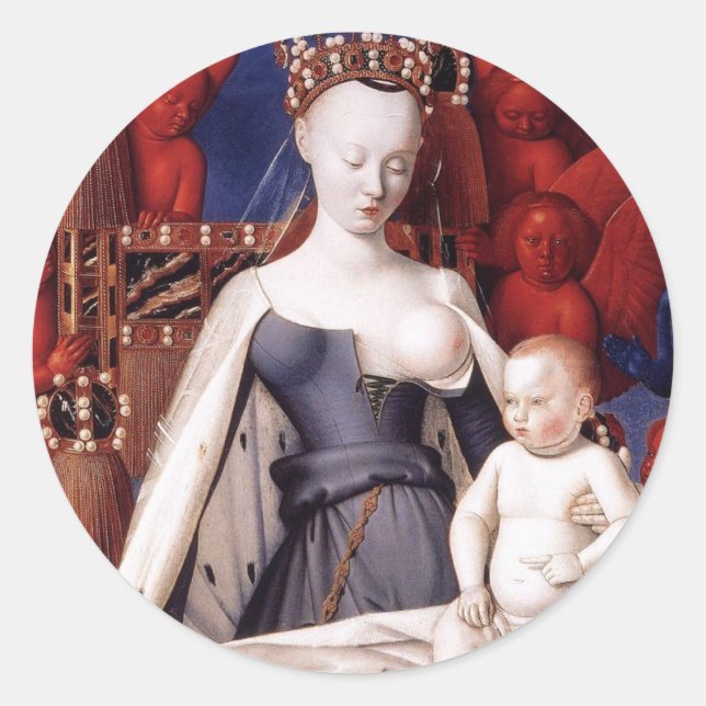 BREAST OF MARY CLASSIC ROUND STICKER (Front)