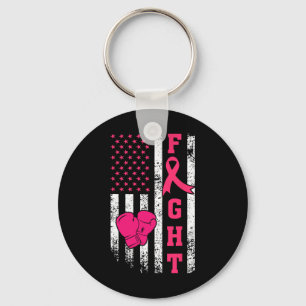 Breast Survivor American Flag Breast Cancer Awaren Key Ring