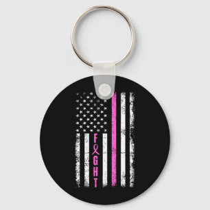 Breast Survivor American Flag Breast Cancer Awaren Key Ring