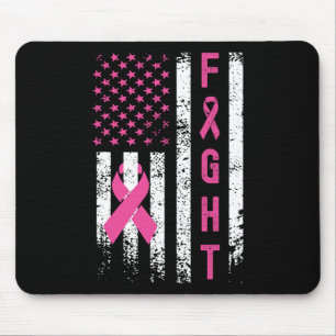 Breast Survivor American Flag Breast Cancer Awaren Mouse Pad