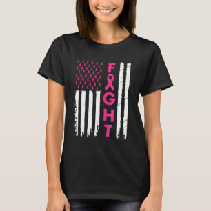 Breast Survivor American Flag Breast Cancer Awaren T-Shirt