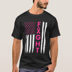 Breast Survivor American Flag Breast Cancer Awaren T-Shirt