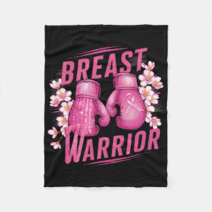 Breast Warrior Boxing Glove Breast Cancer Awarenes Fleece Blanket