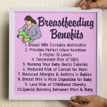 Breastfeeding Benefits Top 10 List for Nursing Poster<br><div class="desc">A great poster for an obstetrician or gynaecology office to share the benefits for breastfeeding to their patients. Women should be educated on all the wonderful reasons to nurse your baby. Breast milk contains antibodies to protect your children from illnesses. It is formulated to provide perfect infant nutrition, is linked...</div>