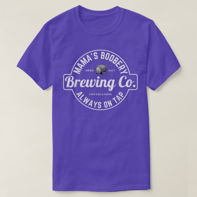 Breastfeeding Brewery Mamas Boobery New Mum Brewin T-Shirt (Design Front)