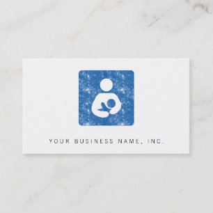 Breastfeeding Icon Letterpress Style Texture Business Card